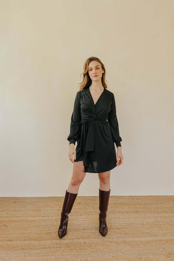 WRAP DRESS NERO - Abito Mini