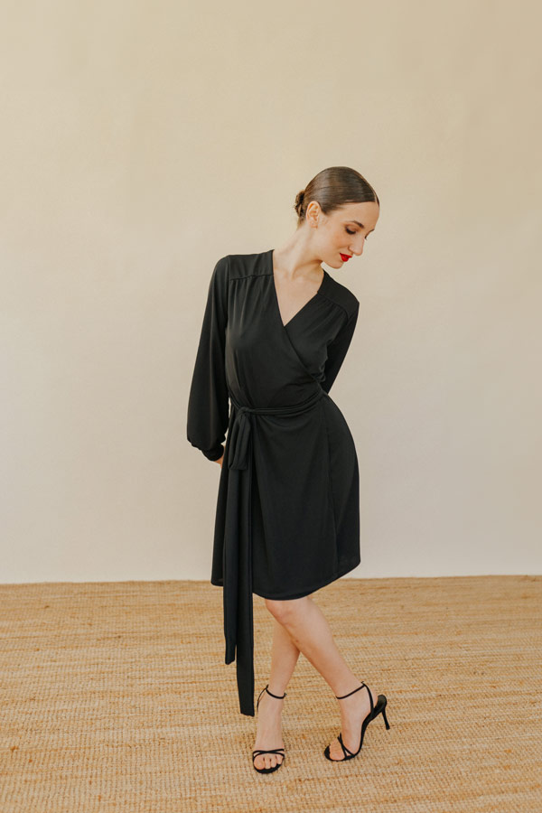 WRAP DRESS NERO - Abito Mini