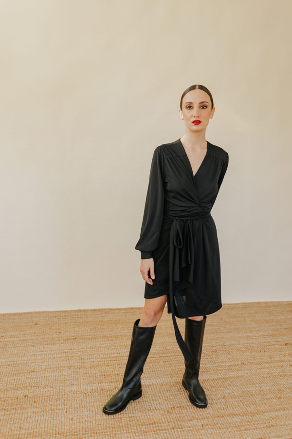 WRAP DRESS NERO - Abito Mini