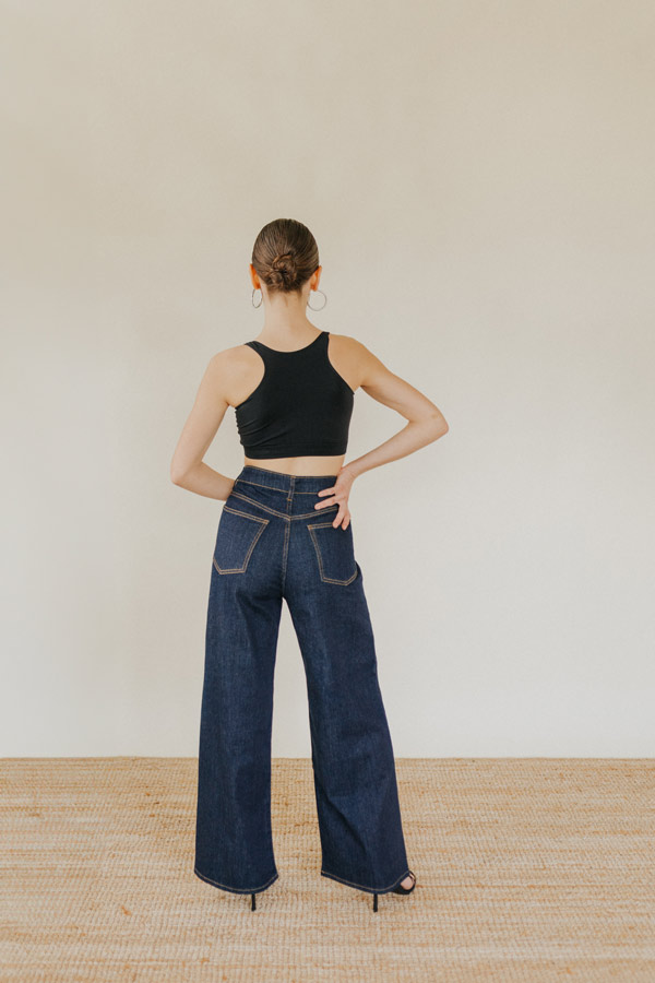 L.O.V.E. DEEP BLUE - Wide Leg Jeans