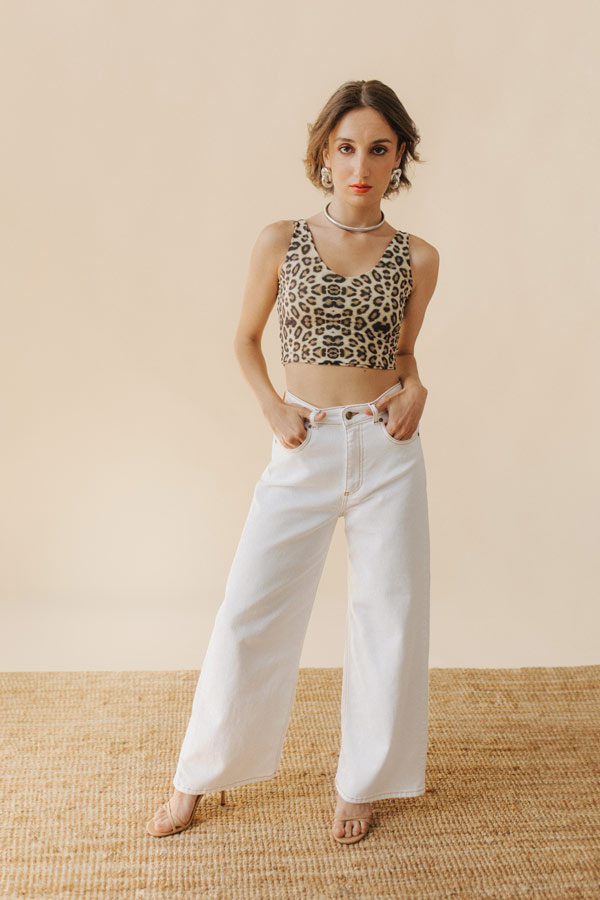 WHITE L.O.V.E. - Wide Leg Jeans