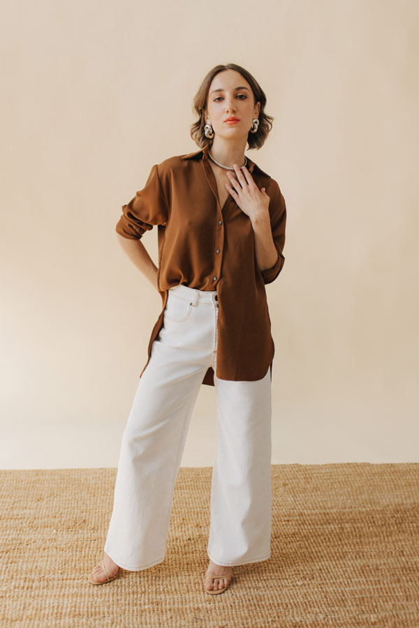 WHITE L.O.V.E. - Wide Leg Jeans