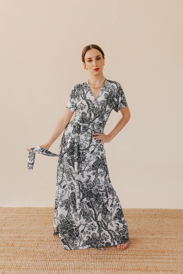 WRAP DRESS - Toile de Jouy