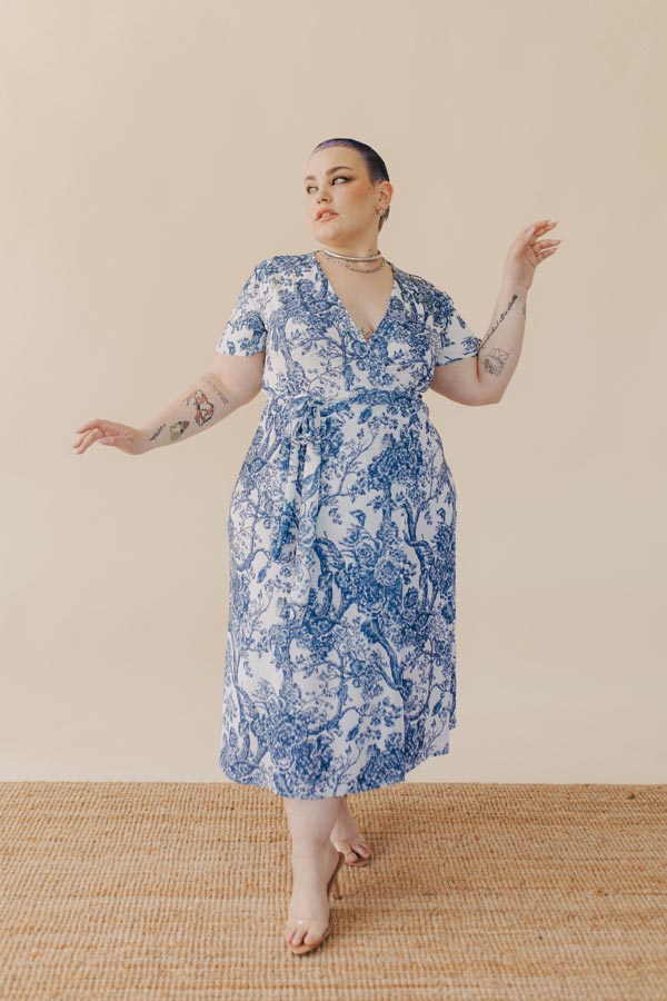 WRAP DRESS - Toile de Jouy