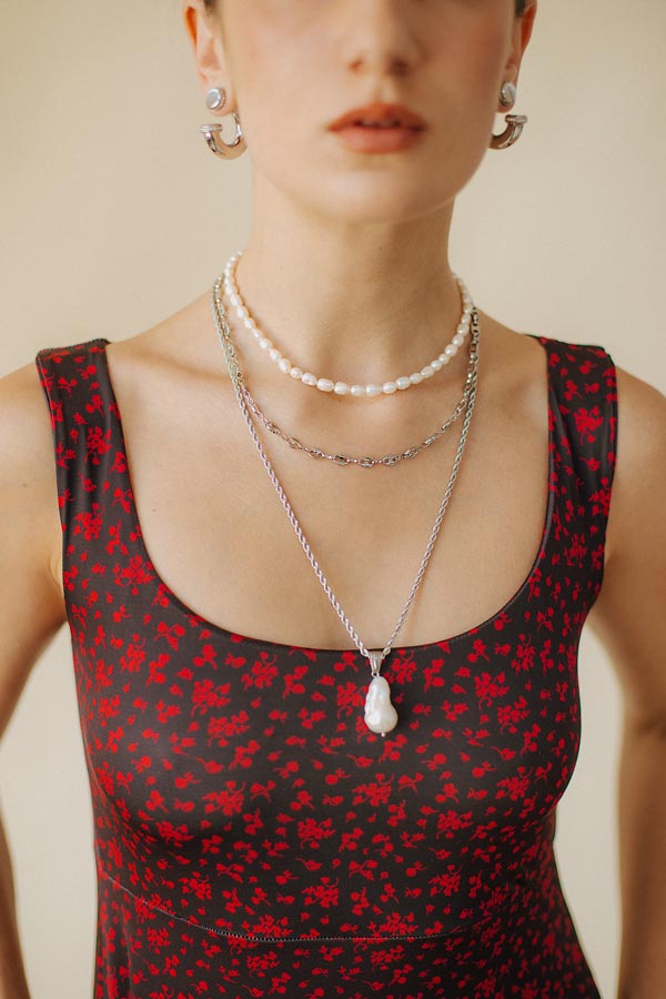 OLYMPIA CHAIN - Collana con Perla Pendente